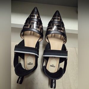 Authentic Fendi PVC Colibri Slingback Flats.  Like new condition. Size 7.5